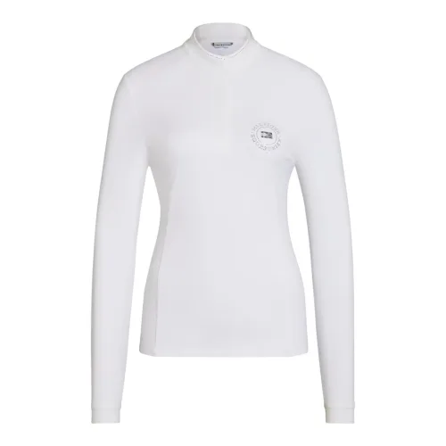 Tommy Hilfiger Equestrian Turniershirt Taylor Langarm Strass Damen - Weiss -  Farbe: Weiss, Grösse: S