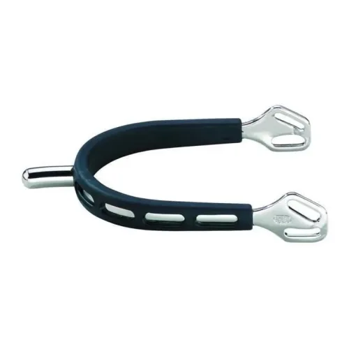 Sprenger ULTRA fit EXTRA GRIP Edelstahlsporen - mit Balkenhol Schlaufe - 25mm Dorn abgerundet - Silber/Schwarz -