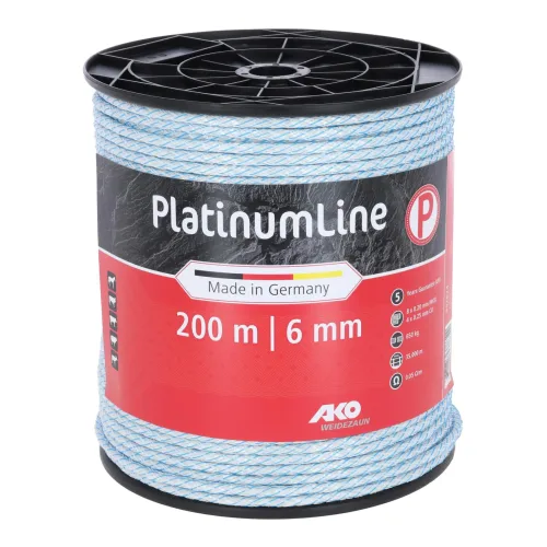 AKO PlatinumLine Weidezaunseil geflochten - Weiss/Blau -