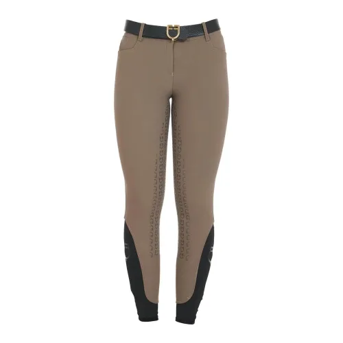 Equestro Reithose Highwaist Vollbesatz Damen - Walnuss -  Farbe: Walnuss, Kleidergrösse Damen DE/IT: DE: 38 / IT: 44