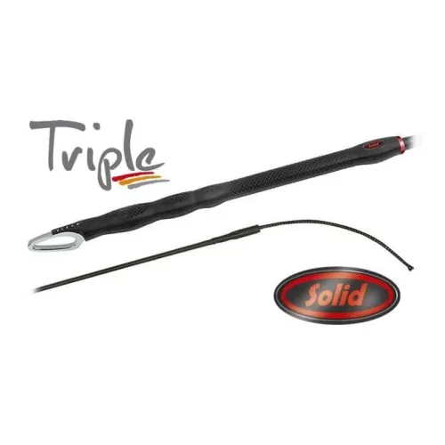 Fleck Dressurgerte Triple Solid/ Nylongespinst fest mit TripleBalance-Griff - Schwarz -