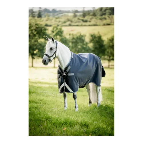 Horseware Weidedecke Rambo 1680D Turnout 50g - Navy/Thunderstorm Grey & Silver -  Farbe: Navy/Thunderstorm Grey & Silver, Grösse Pferdedecke: 155 cm