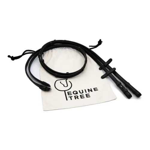 EquineTree Zügel Mela gummiert - Schwarz/Silber -