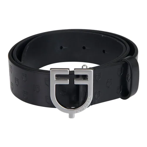 Equestro Ledergürtel Logo - Silber/Schwarz -  Farbe: Silber/Schwarz, Grösse: 80 cm