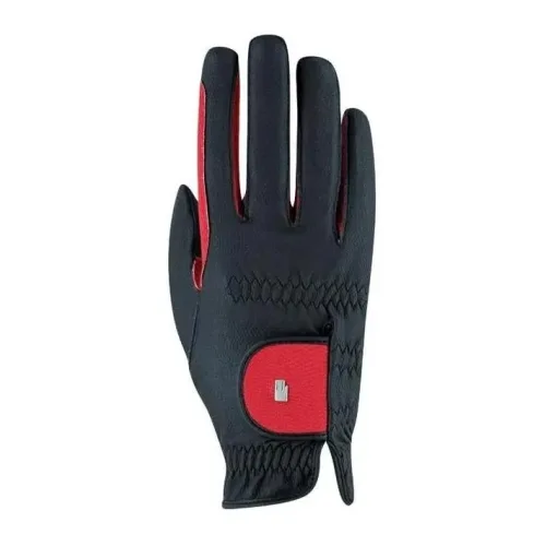 Roeckl Reithandschuh Malta - Schwarz/Rot -  Farbe: Schwarz/Rot, Grösse Handschuhe: 7.5