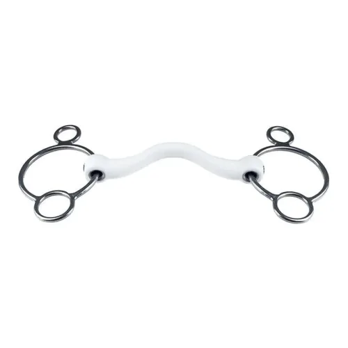 Trust 2.5-Ring Trense mit Zungenbogen port medium Inno Sense 20mm - Weiss/Silber -  Gebisslängegrösse: 12.5 cm