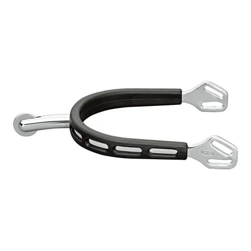 Sprenger Sporen ULTRA fit Extra Grip - Edelstahl rostfrei, 40 mm abgerundet mit kleinem Ballrad - Silber/Schwarz -