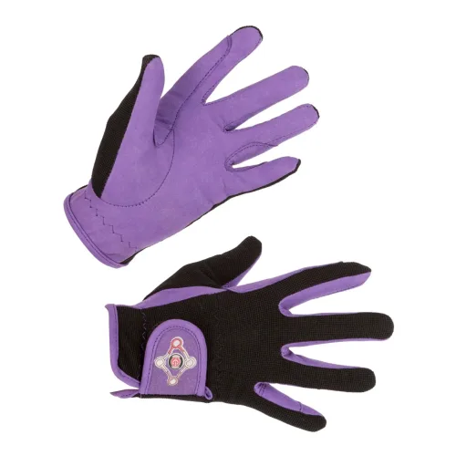 Covalliero Reithandschuh Lilli - black / purple - Black/Purple -  Farbe: Black/Purple, Grösse Handschuhe: L