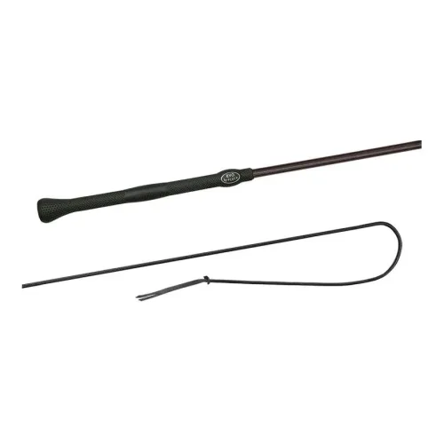 Fleck Touchiergerte/ Nylongespinst mit EVO-Griff und 15cm Schlag - Schwarz -  Farbe: Schwarz, Länge Peitschen und Gerten: 140