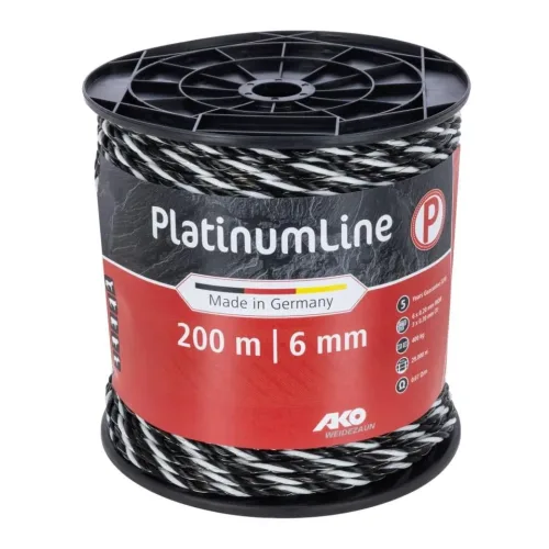 AKO PlatinumLine Weidezaunseil - Schwarz-Weiss -