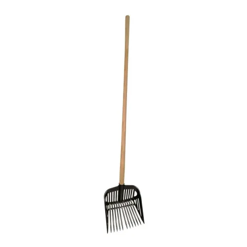 Kerbl Streugabel mit Holzstiel - Schwarz -