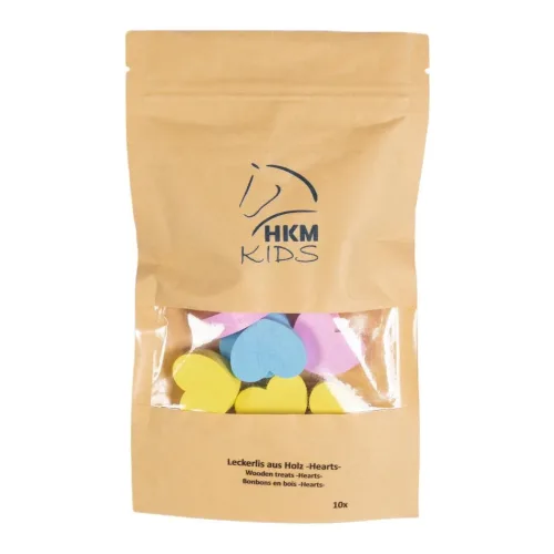 HKM Leckerlis aus Holz - Hearts - gelb/rosa/aqua -