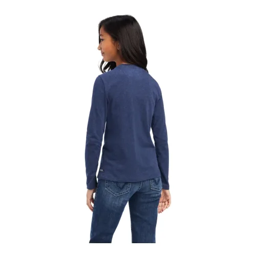 Ariat T-Shirt Langarm Fan Club Kids - Navy Heather -  Grösse Bekleidung: M
