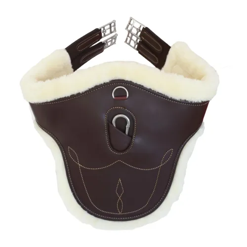 Kentucky Lammfell Stollengurt - braun Farbe: Braun, Sattelgurtlänge: 140 cm