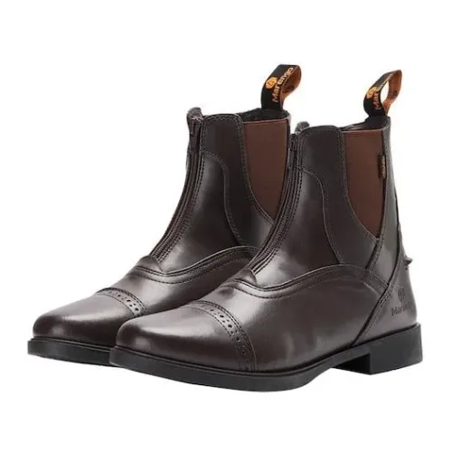 Marengo Reitstiefelette Frontzip Kunstleder - Braun -  Farbe: Braun, Schuhgrösse: 43