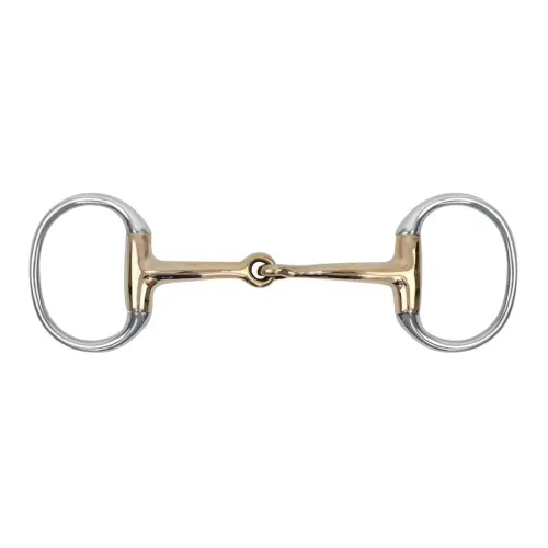 Waldhausen Olivenkopfgebiss Cupris einfach gebrochen - Silber/Gold -  Länge: 13,5 cm