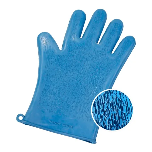 EQuest Waschhandschuh aus Gummi - Blau -
