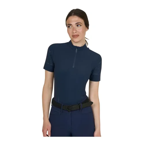Equestro Trainingsshirt perforiert Kurzarm Damen - Navy Blazer -  Farbe: Navy Blazer, Grösse: XS
