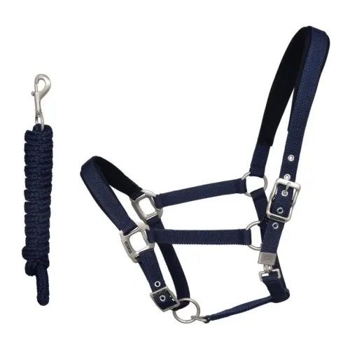 Kingsland Halfter mit Strick Classic - navy Farbe: Navy, Grösse Halfter: Pony
