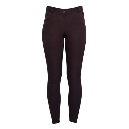 HKM Reithose Rosegold Glamour Style Silikon-Vollbesatz - Braun/Roségold -  Grösse: 34
