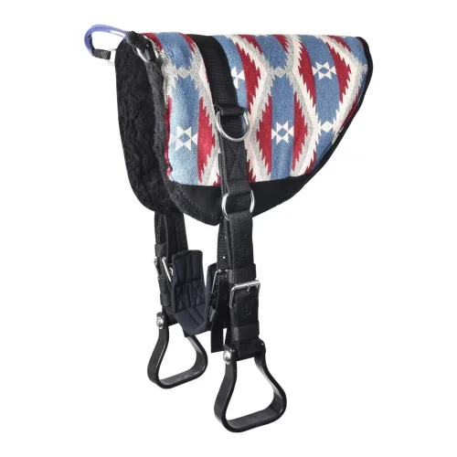 Waldhausen Bare-Back-Pad Reitkissen - blau/rot Farbe: Blau/Rot, Grösse Pferd: Shetty