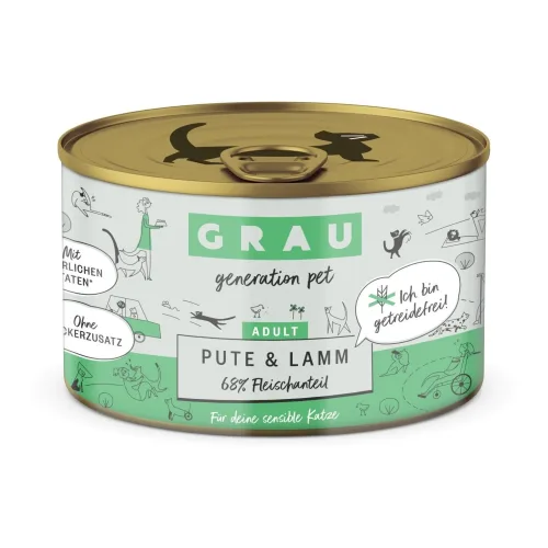 Grau, GRAU Adult Getreidefrei 6 x 200 g - Pute & Lamm