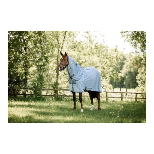 Horseware Fliegendecke Amigo Bug Rug Plus - Heather Blue/Blue & Silver -  Grösse: 140 cm