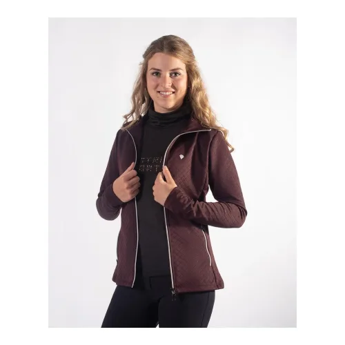 QHP Sweatjacke Diamond Damen - Weinrot -  Farbe: Weinrot, Grösse Bekleidung Damen: 34