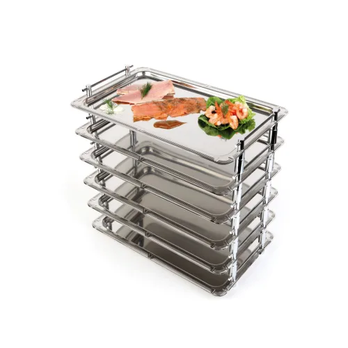 APS GN 1/1 System-Tablett 53 x 32,5 cm, Nutzhöhe 4 cm; 53x32.5x5.5 cm (LxBxH); silber; rechteckig