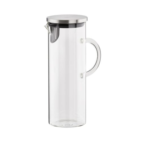 APS Saft-/Wasserkanne; 1500 ml, 16x10x9.5x27 cm (LxBxØxH); silber/transparent; rund