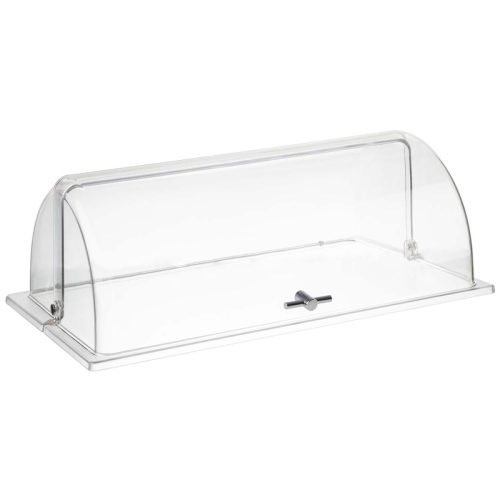 APS Rolltop-Haube Capo rechteckig; GN 1/1, 53x32.5x19 cm (LxBxH); transparent/silber; rechteckig