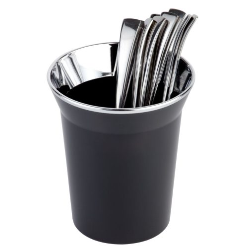 APS Tischreste- / Besteck Behälter TOP CHROM; 1000 ml, 13x15 cm (ØxH); schwarz; rund