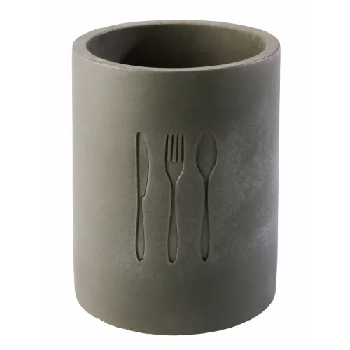 APS Besteckbehälter ELEMENT, 2er-Set, Beton; 11x14 cm (ØxH); grau