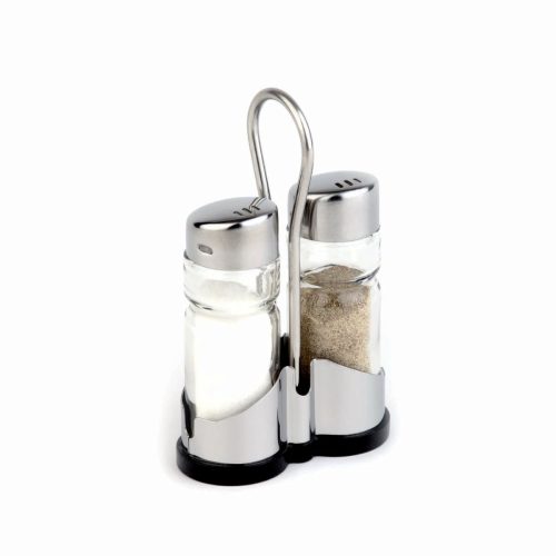 APS Menage Economic 2-teilig Salz und Pfeffer; 8x13x4 cm (BxHxT); silber/transparent