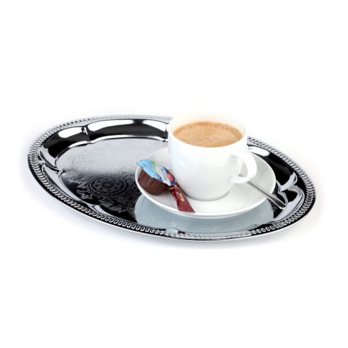 APS Serviertablett Kaffeehaus; 31x23x1.5 cm (LxBxH); silber; oval