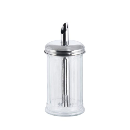 APS Zuckerdosierer mit Dosier-Rohr; 320 ml, 7.5x13.5 cm (ØxH); silber/transparent; rund