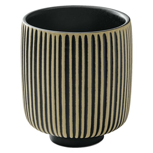 Playground Obertasse Nara Relief; 100 ml, 7x6.6 cm (ØxH); schwarz/weiss; rund; 6 Stück / Pack