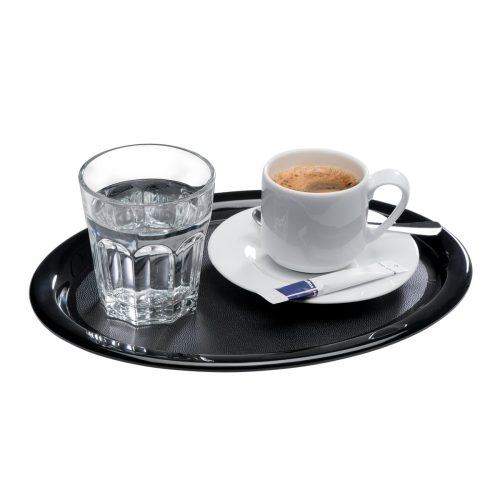 APS Serviertablett; 26x20x1.5 cm (LxBxH); schwarz; oval