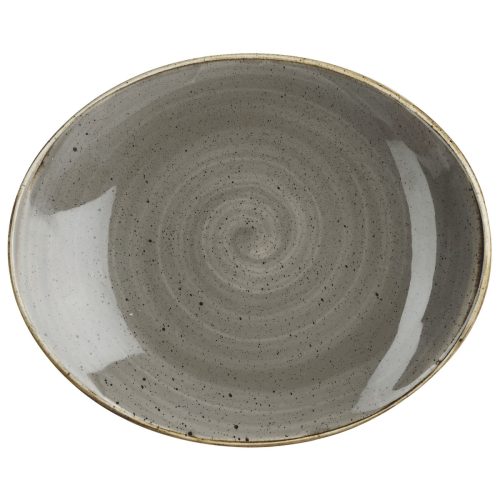 Churchill Teller Stonecast Peppercorn oval Coupe; 19.2x16 cm (LxB); grau/braun; oval; 12 Stück / Pack