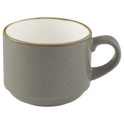 Churchill Cappuccino Tasse Stonecast Peppercorn stapelbar; 220 ml, 7 cm (H); grau/braun; rund; 12 Stück / Pack