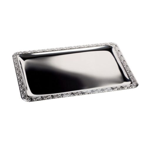 APS Tablett SCHÖNER ESSEN, Edelstahl; 42x31 cm (LxB); silber; rechteckig