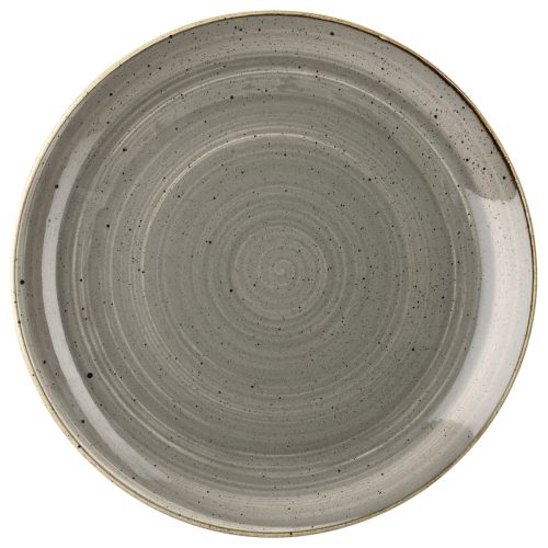 Churchill Teller flach Stonecast Peppercorn Coupe; 21.7 cm (Ø); grau/braun; rund; 12 Stück / Pack