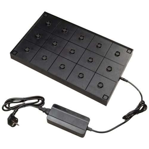Konstsmide Ladestation für USB Mini-Tischleuchten 15 Plätze; 47x29x4 cm (LxBxH); schwarz
