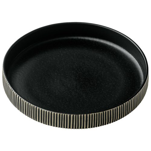 Playground Teller tief Nara Relief; 1300 ml, 24x4.2 cm (ØxH); schwarz/weiss; rund; 6 Stück / Pack