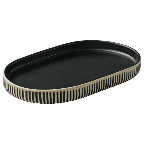 Playground Platte Nara Relief; 18x11x2 cm (LxBxH); schwarz/weiss; 6 Stück / Pack