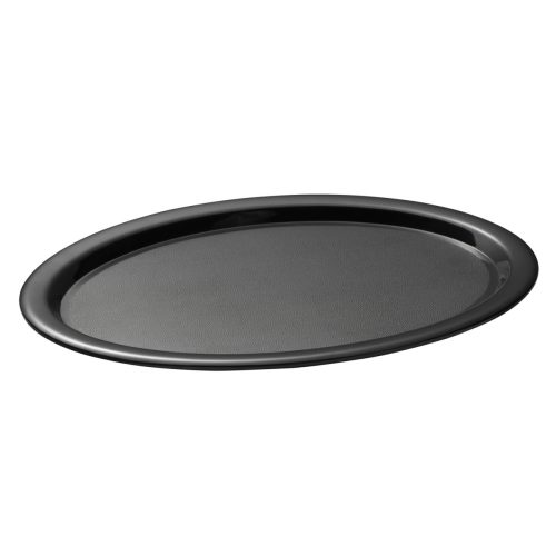 APS Serviertablett; 28.5x21.5x1.5 cm (LxBxH); schwarz; oval