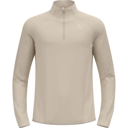 Odlo, Odlo Zeroweight Warm Lauf-Mid Layer Half-Zip für Herren - Running - beige, S