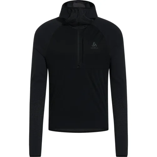 Odlo, Odlo Zeroweight Pro Seamless Windproof Langlauf-Hoodie Half-Zip für Herren - Skilanglauf, Ski & Snow - schwarz, XL