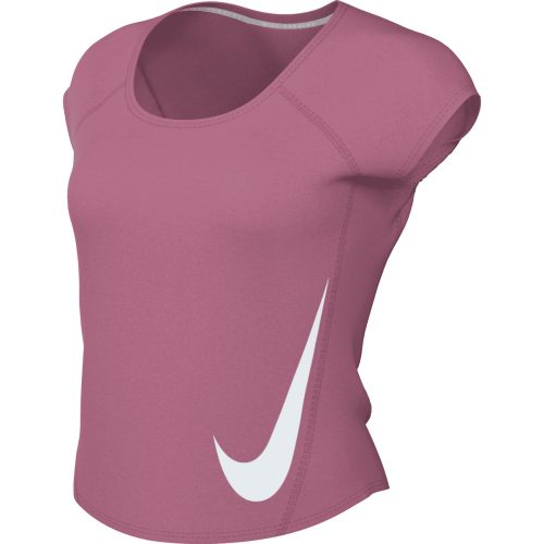 Nike - T-Shirt, W Nk Tempo Swoosh Run Df Ss, L, Rosa