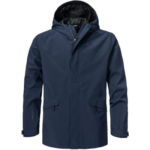 Schöffel, Schöffel Regenjacke "CIRC Jacket Style Smue MEN" mit Kapuze mit Reissverschlusstaschen und Innentasche, wasserdicht, atmungsaktiv